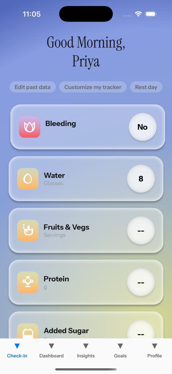 Daily wellness check-in